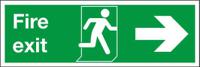 231-4452 RS Pro PET Fire Safety Label Fire Exit Right Sign with English Text Self-Adhesive, 450 x 150mm