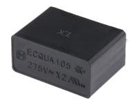 ECQUAAF105KA Panasonic 1μF Polypropylene Capacitor PP 275V ac ±10% Tolerance Through Hole ECQUA Series