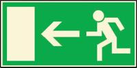 38-0005 Adhesive Film Fire Exit Left, English, Non-Illuminated Emergency Exit Sign, 300 x 150mm