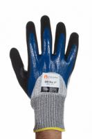 OIL5-08 Tornado Oil-Teq Black, Blue Polymer Coated Nylon Work Gloves, Size 8, Medium