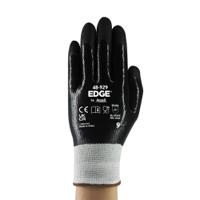 48929060 Ansell Edge 48-929 Black Glass Fibre, Polyethylene Abrasion Resistant, Cut Resistant Work Gloves, Size 6, Nitrile