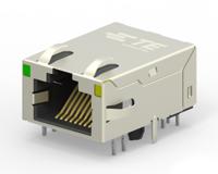 1-2301994-1 TE Connectivity 2031994 Series Number Cat6 8 Way Right Angle PCB Mount Nickel Plated Brass RJ45 Modular Jack Female