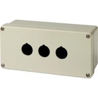 Eaton RAL7032 Aluminium RMQ Titan Push Button Enclosure - 3 Hole 22mm Diameter