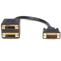 StarTech.com, Male DVI-D Dual Link to Female DVI-D Dual Link x 2  Cable, 300mmBlack sheath