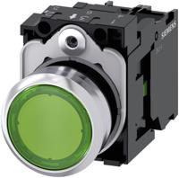 3SU1156-0AB40-1BA0 Siemens SIRIUS ACT 3SU11 Series Illuminated Push Button Complete Unit, Panel Mount, 22mm Cutout, SPST