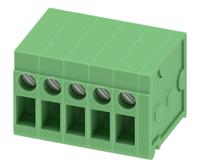 1724660 Phoenix Contact FRONT 2.5-H/SA 5/ 5 Series PCB Terminal Block, 5-Contact, 5mm Pitch, Through Hole Mount, Screw