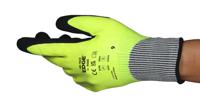 48969100 Ansell EDGE 48969 Black, Yellow Nylon Cut Resistant Work Gloves, Size 10, Nitrile Coating