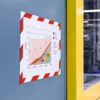 4945132 Durable MagneticDURAFRAME® MAGNETIC SECURITY Red/White A4 Metal Information Frame, 4.5mm Height, 236mm WidthDurable