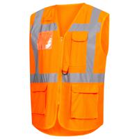 NITRAS SAFETY Orange Hi-Vis Hi Vis Vest, XXL