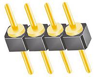 Samtec TS Series Straight Through Hole Pin Header, 4 Contact(s), 2.54 mm Pitch, 1 Row, Unshrouded