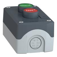 XALD224 Schneider Electric Spring Return Enclosed Push Button - SPST, SPST, Polycarbonate, Green, Red, ARRET, MARCHE, IP66,Schneider Electric