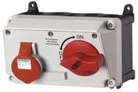 7605RS Mennekes Right Angle Switchable IP44 Industrial Interlock Socket 3P+E, Earthing Position 6h, 16A, 400 V