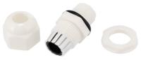NGM16-WHT HellermannTyton M16 White Nylon, IP68 Cable Gland With Locknut