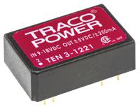 TEN-3-1221 TRACOPOWER TEN 3 3W Isolated DC-DC Converter Through Hole, Vin 9 → 18 V dc, Vout ±5V dc, I/O isolation 1.5kV dc