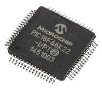 PIC18F66K22-I-PT Microchip PIC18F66K22-I/PT, 8bit PIC Microcontroller, 64MHz, 1 kB, 64 kB Flash, 64-Pin TQFP