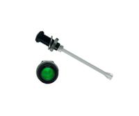 RHD-2390-F9PZG67PR  Bivar, Panel Mount Vertical LED Light Pipe, Green Round Lens