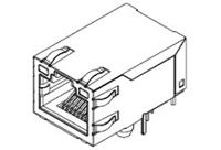 48025-0002 Molex Cat5, Cat5e 8P8C-Way Female RJ45 Connector Right Angle Through Hole Shielded