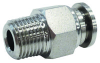RS PRO Stainless Steel 316 Male Pneumatic Straight Threaded-to-Tube Adapter, NPT 1/8 Male 6mm Threaded