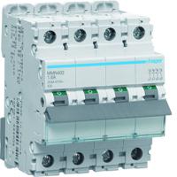 MMN402 Hager MMN MCB, 4P, 1.6A, 400V AC, 25 kA Breaking Capacity