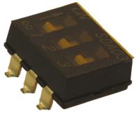 C & K 3 Way Surface Mount DIP Switch SPST, Flush Actuator