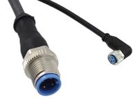 2273117-4 TE Connectivity Cable assembly with a 4 Pole M12 Connector Plug and 4 Pole M12 Socket, 4 A, 250 V ac/dc