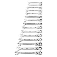 4932478558 Milwaukee 15 Piece Chrome Alloy Steel Ratchet Spanner Set