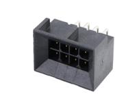 44428-0801 Molex Micro-Fit BMI Series, Series Number 44428, 3mm Pitch 8 Way 2 Row Shrouded Right Angle PCB Header, Through Hole