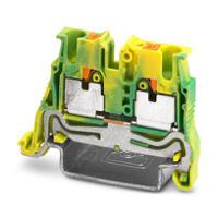 1073555 Phoenix Contact 5-NS 35, MPT 2 Series Green/Yellow Feed Through Terminal Block, 2.5mm², 1-Level, Push In Termination