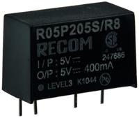 R05P212S-R8 Recom 2W Isolated DC-DC Converter Through Hole, Vin 4.5 → 5.5 V dc, Vout 12V dc, I/O isolation 8kV dc