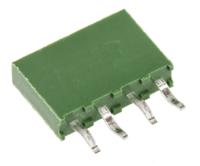 215297-4 TE Connectivity AMPMODU HV100 Series 2.54mm Pitch 4 Way 1 Row Straight PCB Socket, Through Hole, Solder Termination