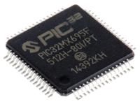 PIC32MX695F512H-80I-PT Microchip PIC32MX695F512H-80I/PT, 32bit PIC Microcontroller, 80MHz, 12 kB, 512 kB Flash, 64-Pin TQFP