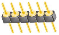 Samtec TS Series Straight Through Hole Pin Header, 6 Contact(s), 2.54 mm Pitch, 1 Row, Unshrouded