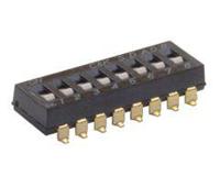 SDA08H0SBR 8 Way Surface Mount DIP Switch SPST, Flush, Recessed, Slide Actuator