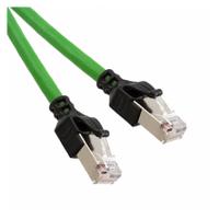 HARTING, 2m Cat5e, Green RJ45 to Male RJ45 Male, SF/UTP Shielded, Terminated PUR Sheath