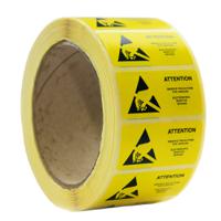 218-619 RS PRO Yellow Paper Safety Labels, Attention, Observe Precautions For Handling. Electrostatic Sensitive Devices-Text