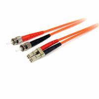 FIBLCST1 StarTech.com LC to ST Duplex Multi Mode OM1 Fibre Optic Cable, 62.5/125μm, Orange, 1m