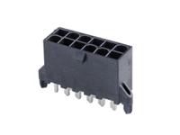 46207-0012 Molex MINI-FIT JR. Series, Series Number 46207, 4.2mm Pitch 12 Way 2 Row Shrouded Straight PCB Header, Through Hole