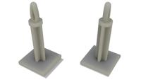 25.4mm High Nylon 66 PCB Support for 4mm PCB Hole, 17.8 x 17.8mm Base