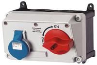 7603RS Mennekes Right Angle Switchable IP44 Industrial Interlock Socket 2P+E, Earthing Position 6h, 16A, 230 V