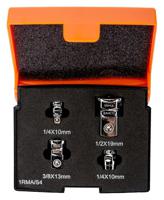 1RMA-S4 Bahco 4 Pieces Alloy Steel Ratchet Wrench Adopter Set