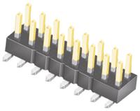 Samtec TSM Series Straight Surface Pin Header, 16 Contact(s), 2.54 mm Pitch, 2 Row, Unshrouded