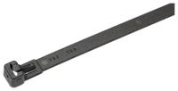 131-22560-REL250-PA66W-BK HellermannTyton Black Cable Tie Nylon Releasable, 250mm x 7.6 mm
