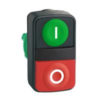 ZB5AL7341 Schneider Electric XB5 Series, Green, Red Push Button Head, Spring Return, 22mm Cutout