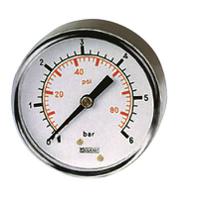 RS PRO BSP 1/8in Analogue Pressure Gauge 60psi Back Entry 40mm Outside Diameter