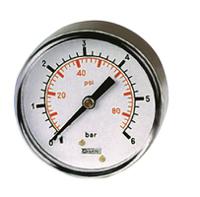 RS PRO BSP 1/8in Analogue Pressure Gauge 160psi Back Entry 40mm Outside Diameter