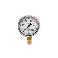 8976796 WIKA NPT 1/2 Bottom Entry Pressure Gauge 0.25bar, , 0bar min.