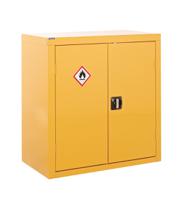 RS PRO Yellow Steel Lockable 2 Door Hazardous Substance Cabinet, 900mm x 900mm x 460mm