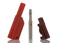 Schutzinger Red Male Banana Plug, 4 mm Connector, Solder Termination, 32A, 1kV, Nickel Plating